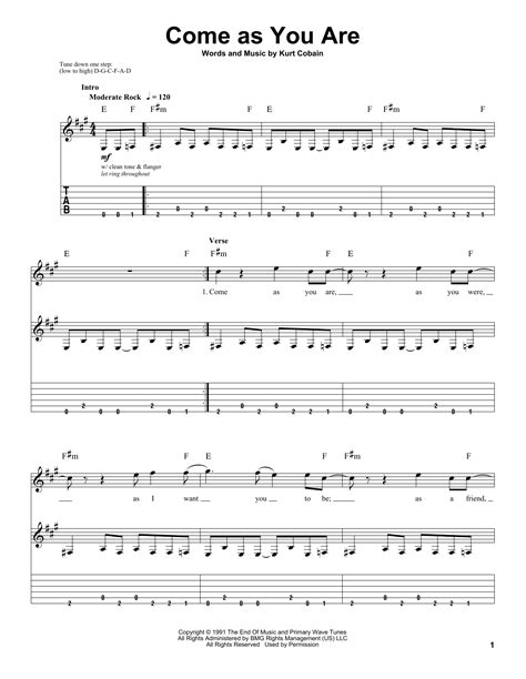 Guitar Tab Come As You Are